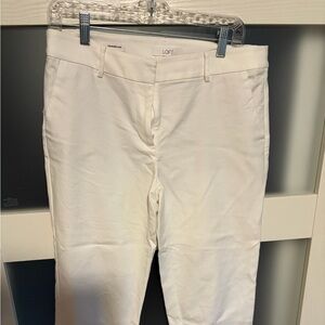 LOFT White Riviera Slim Ankle Pants Sz 8